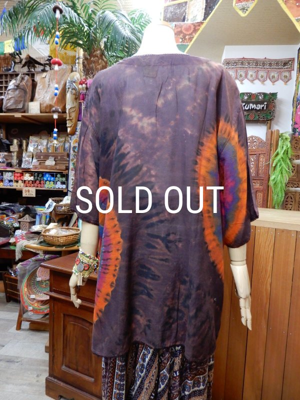 画像3: タイダイ＆刺繍 オーバーサイズ  シアートップス (3)