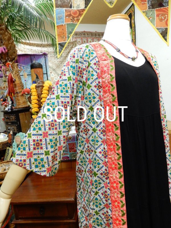 画像6: オリエンタル  七分袖 コットンカーディガン (6)