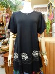 画像1: ロータスプリント スパンデックスＴシャツ (1)