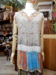 画像1: インドレーヨン チェーン刺繍ロングタンクトップ (1)
