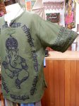 画像5: エスニック メンズ コットン半袖プルオーバー (ガネーシャ) (5)